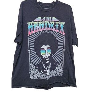 Jimi Hendrix Size 2X Retro Purple Haze 1969 2 sided Black Band T-Shirt San Diego